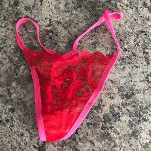 NWOT pink red thong panty g string